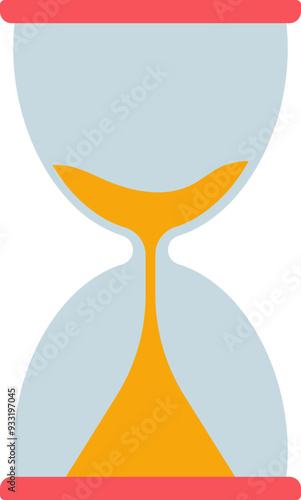 An hourglass with sand flowing, symbolizing time passing or urgency.