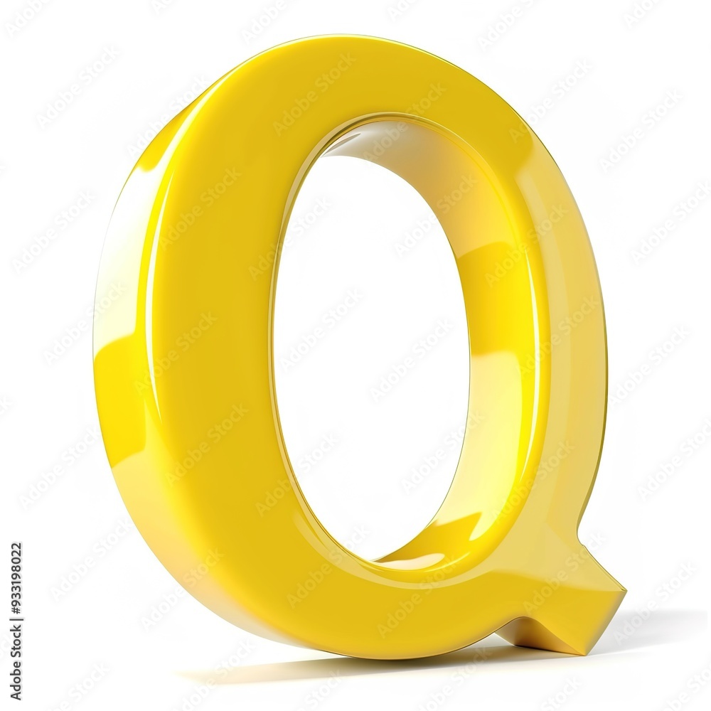 Large Capital Letter Q in Cartoon Style Yellow 3D: A Bold and Vibrant Representation of the Letter Q, Rendered in a Playful Cartoon Style with a Bright Yellow Color. Large Capital Letter Q in Cartoon Style Yellow 3D: A Bold and Vibrant Representation of the Letter Q, Rendered in a Playful Cartoon Style with a Bright Yellow Color.