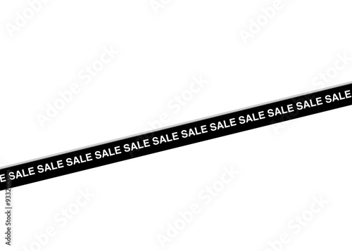 black ribbon with "SALE" text on transparent png background. For black friday, cyber monday, sale, discount, deal, web, cover, banner, design