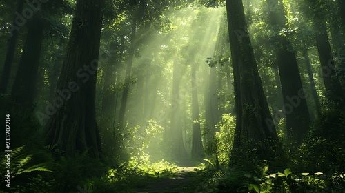 Sunbeams Through the Tall Trees