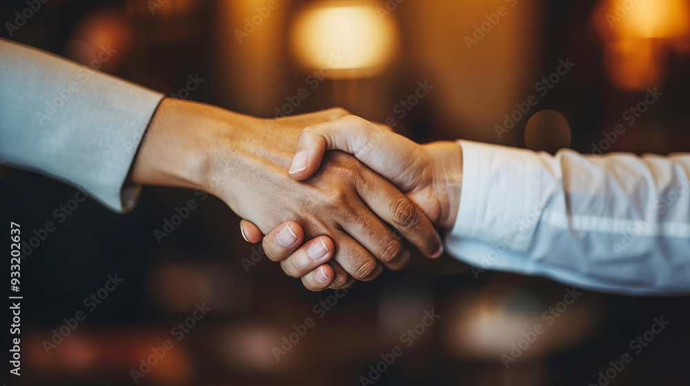 Professional Businesser shakes hands with recruit during office meeting to seal the contract, marking a successful deal and a happy corporate moment Professional Businesser shakes hands with recruit during office meeting to seal the contract, marking a successful deal and a happy corporate moment