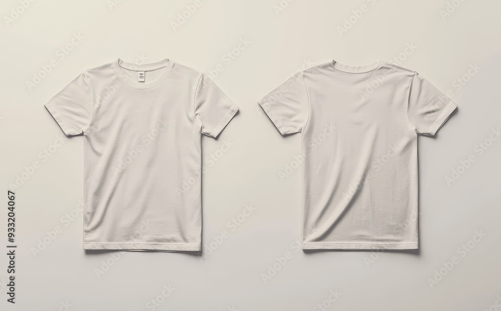 Blank melange t-shirt mockup with front and back views Blank melange t-shirt mockup with front and back views