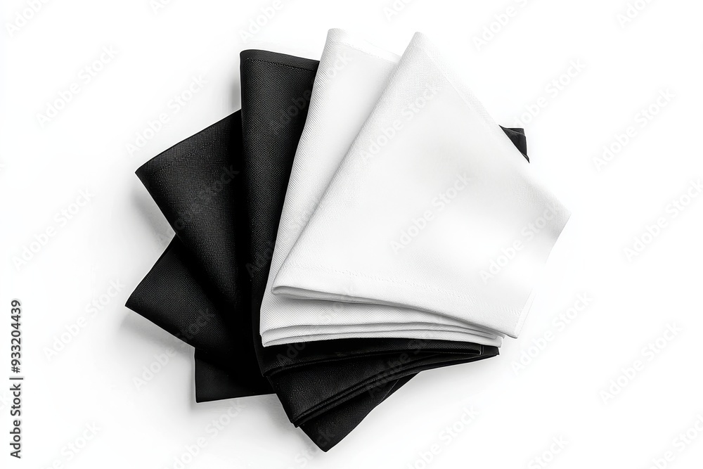 Mockup of black and white folded fabric with deferred corners Mockup of black and white folded fabric with deferred corners