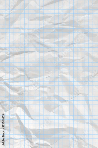 White clean crumpled checkered paper