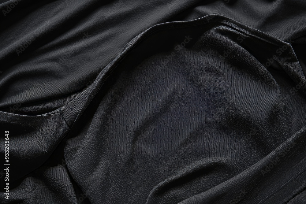 A pair of blank black folded square t-shirts on a dark background A pair of blank black folded square t-shirts on a dark background