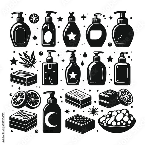 Soap or body wash Shiloute vector