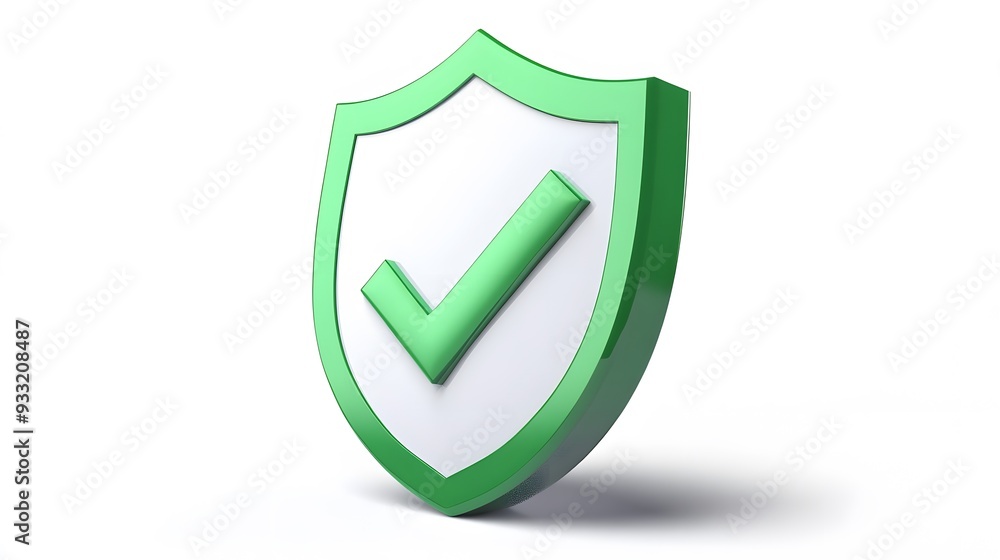 cartoon 3d Icon safety shield green check mark perspective . white symbol security safety icon. Green Checkmark in minimalistic style. 3d vector illustration. white background cartoon 3d Icon safety shield green check mark perspective . white symbol security safety icon. Green Checkmark in minimalistic style. 3d vector illustration. white background