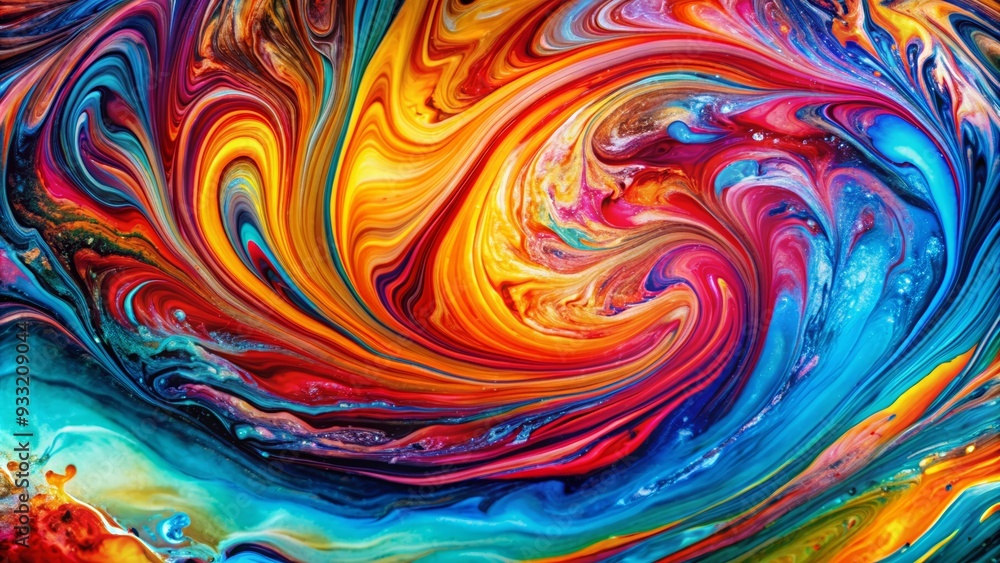 Abstract Fluid Art Background with Swirling Vivid Colors Abstract Fluid Art Background with Swirling Vivid Colors