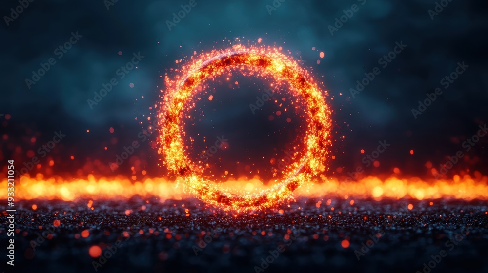 Fototapeta premium Enchanting Fire Sprite Dancing Among Glowing Gemstones | High Detail 8K Image with Copy Space