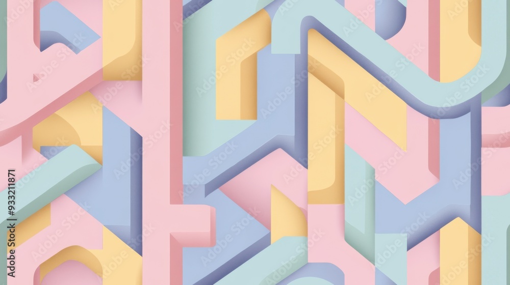 Fototapeta premium A vibrant abstract pattern featuring pastel colors and geometric shapes, perfect for modern designs and creative projects.