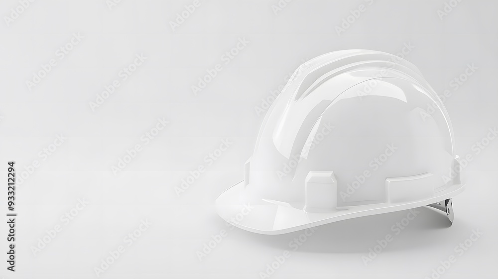 Isolated white construction helmet in a mockup style, front-facing and centered against a clean white background. Ideal for projects focused on safety, construction, and industrial design