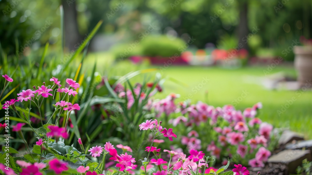 Blooming pink flowers in serene garden for breast cancer awareness
Blooming pink flowers in serene garden for breast cancer awareness