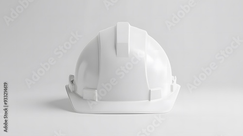 Isolated white construction helmet in a mockup style, front-facing and centered against a clean white background. Ideal for projects focused on safety, construction, and industrial design