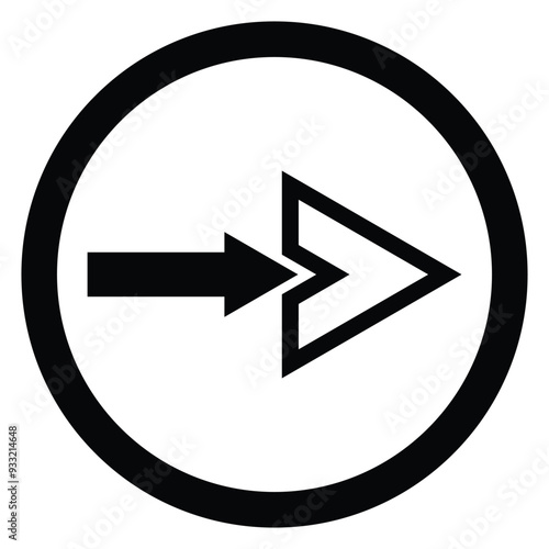 Free Download Artistic modern black arrow and circle stroke vector design isolated on a white square background - GFXLoad