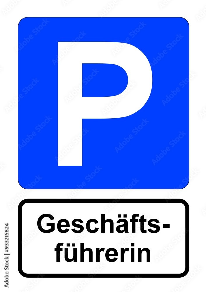 Illustration eines blauen Parkplatzschildes mit der Aufschrift Illustration eines blauen Parkplatzschildes mit der Aufschrift