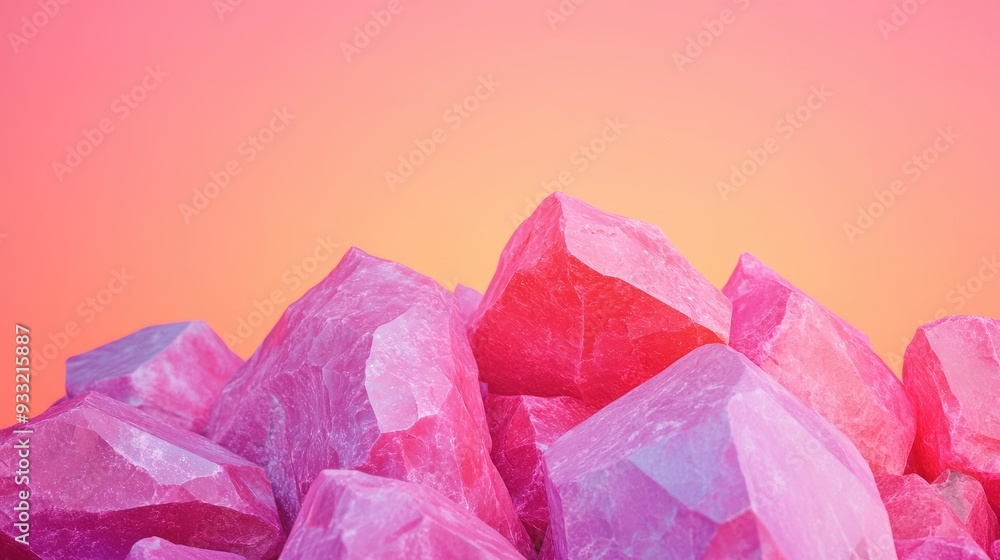 Fototapeta premium Enchanting Gemstone Virtual Reality Landscape with Copy Space, 8K High Detail