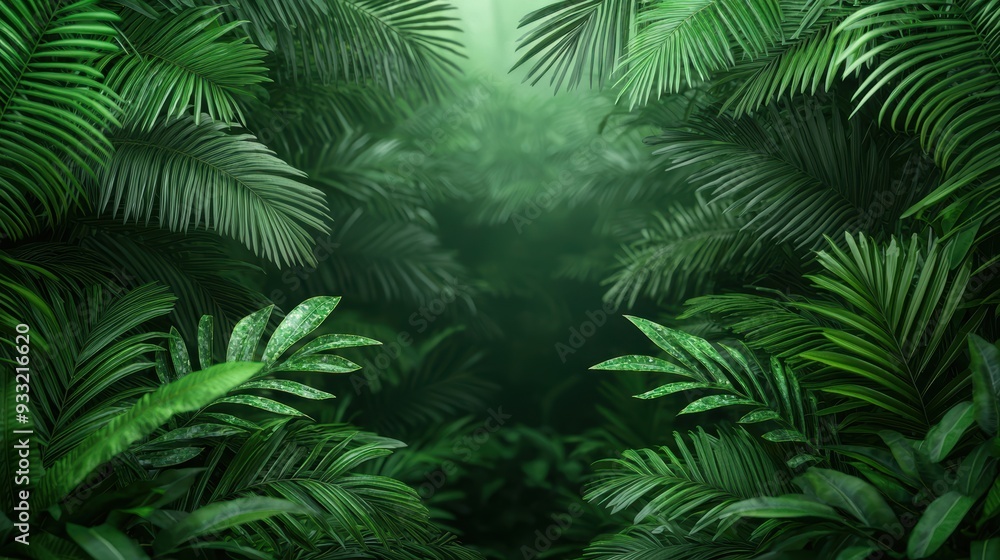 Mystical Jungle with Gemstone Vines Entwined in Ancient Trees, Copy Space for Text - 8K High Detail Landscape Photography Mystical Jungle with Gemstone Vines Entwined in Ancient Trees, Copy Space for Text - 8K High Detail Landscape Photography