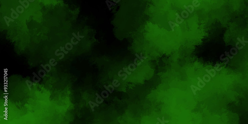 abstract cloud and vapor texture background. Black and Green smoke aquarelle smudge illustration smooth grungy smokey light green colors ink glow. green color powder explosion