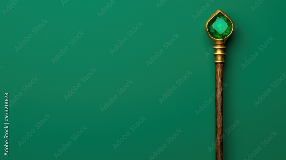 Glowing Gemstone Staff - Mystical Power Concept with Copy Space for Text | 8K High Detail Image Glowing Gemstone Staff - Mystical Power Concept with Copy Space for Text | 8K High Detail Image