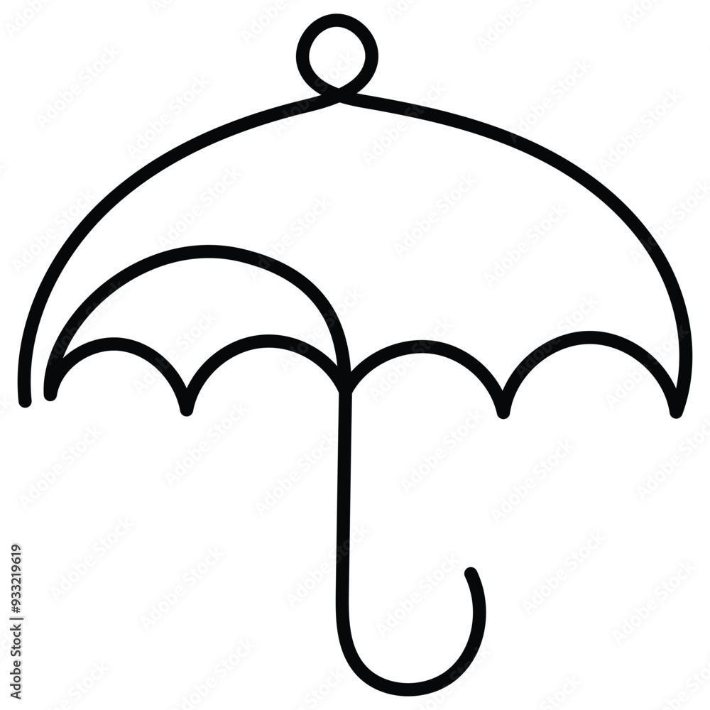 Umbrella. This vector icon represents a umbrella and can be used in various design projects related to nature, weather, or themes involving the umbrella. Umbrella. This vector icon represents a umbrella and can be used in various design projects related to nature, weather, or themes involving the umbrella.