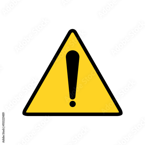 Danger sign vector. Warning sign isolated on white background.