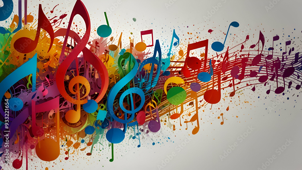 Colorful music on white background. Music Background Colorful music on white background. Music Background