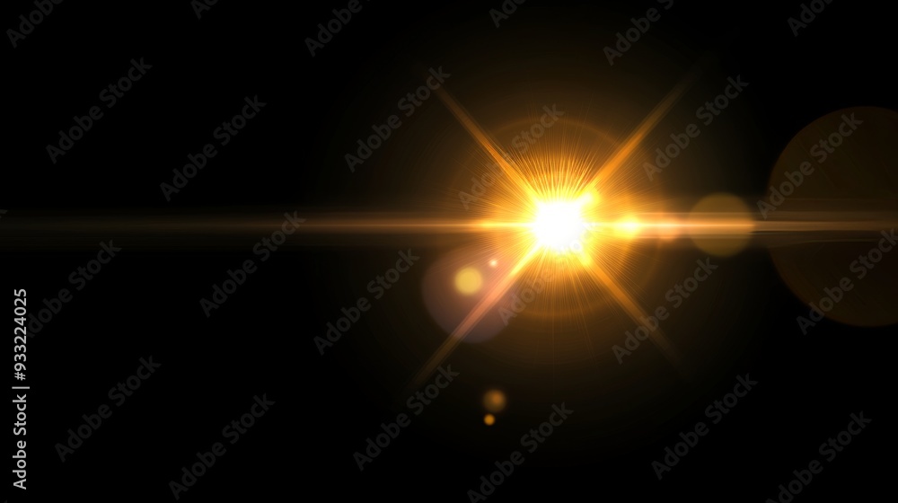 Bright light burst against a dark background with radiant flares Bright light burst against a dark background with radiant flares