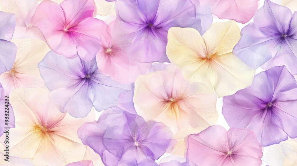 A beautiful arrangement of soft pastel flowers, creating a delicate and serene backdrop for various projects. A beautiful arrangement of soft pastel flowers, creating a delicate and serene backdrop for various projects.