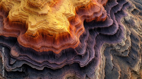 Wallpaper Mural Aerial View of Vibrant Multicolored Rock Formations in a Layered Pattern Torontodigital.ca