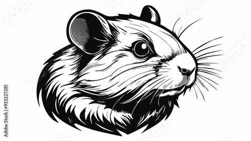 Hamster Head Sketch Style - Animal Face Portrait Mammal
