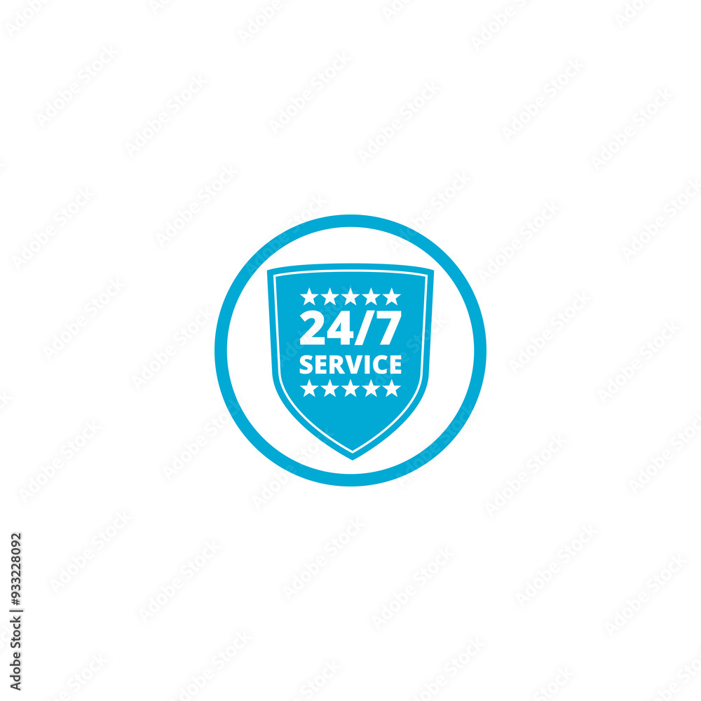 Protection shield, 24 hours 7 day icon isolated on transparent background Protection shield, 24 hours 7 day icon isolated on transparent background