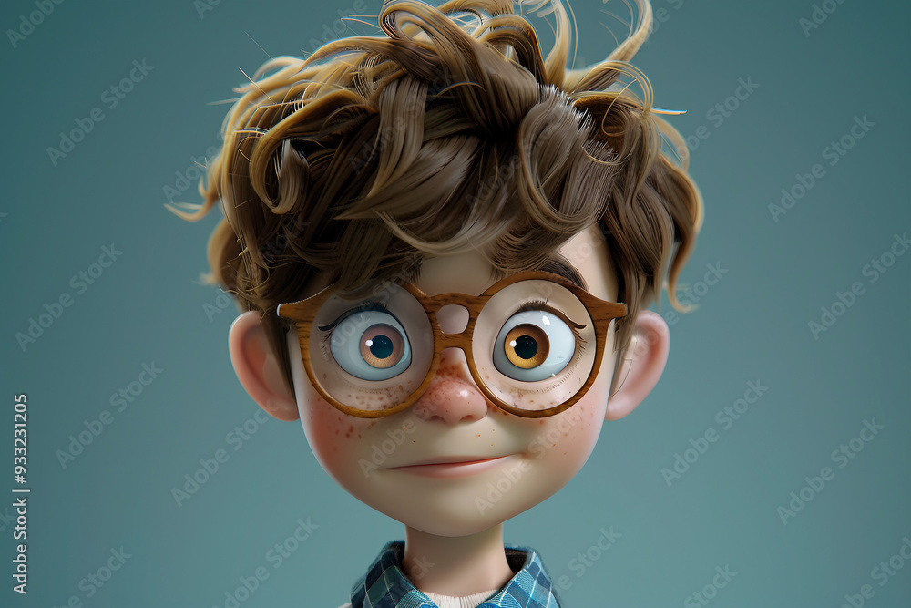 AI generated digital 3d image of cute cartoon character AI generated digital 3d image of cute cartoon character