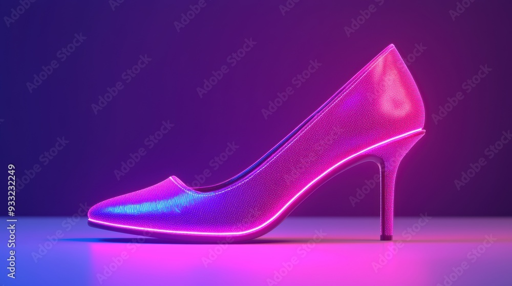 Illuminated Gemstone Heels - Futuristic Footwear Design with Copy Space in 8K High Detail Illuminated Gemstone Heels - Futuristic Footwear Design with Copy Space in 8K High Detail
