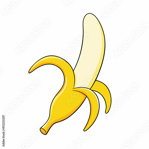 Peeled banana fruit stock illustration