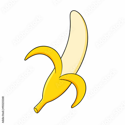 Peeled banana fruit stock illustration