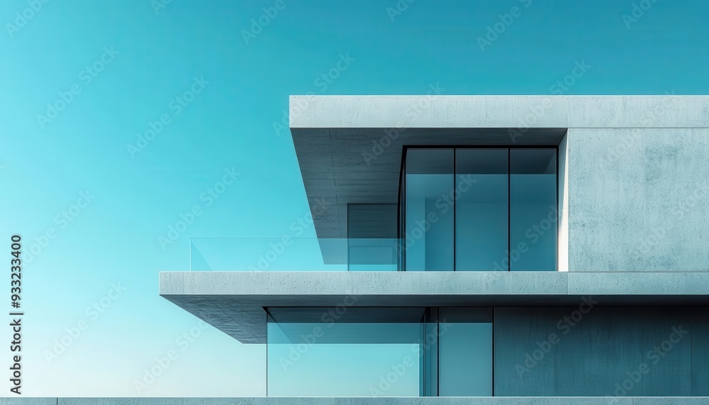 Modern architecture with sleek lines, large windows, and a minimalist design, Architectural, Cool Tones, High Detail Modern architecture with sleek lines, large windows, and a minimalist design, Architectural, Cool Tones, High Detail