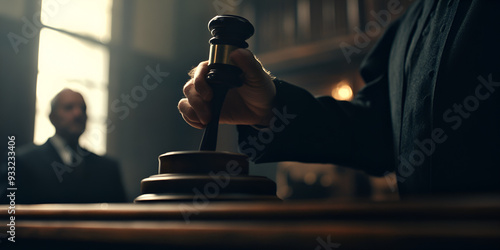 Wallpaper Mural Judge with Gavel in Courtroom
 Torontodigital.ca