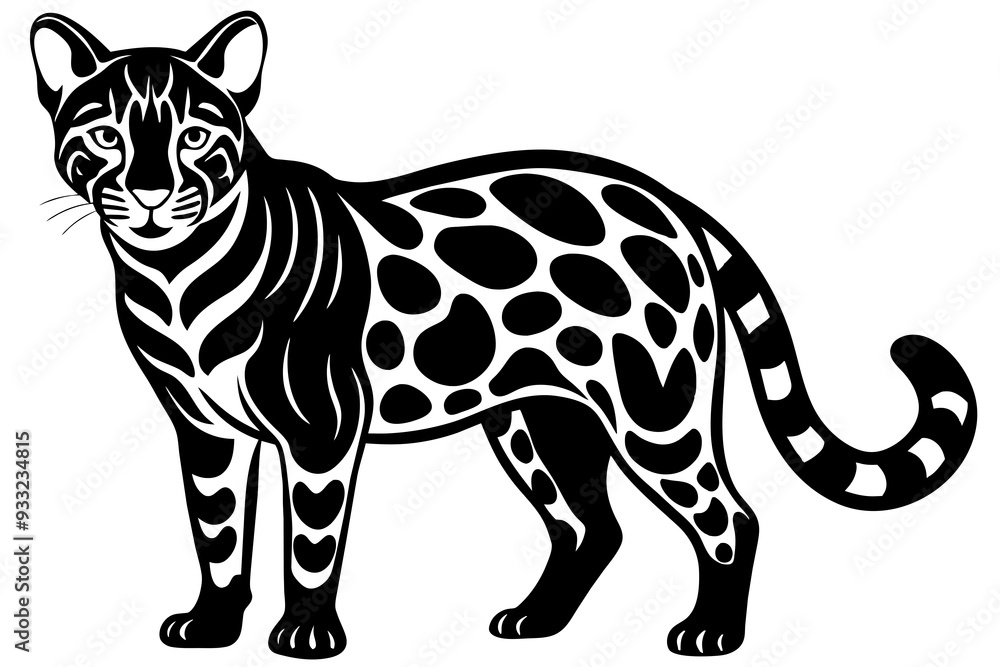 Fototapeta premium Ocelot vector art and illustration