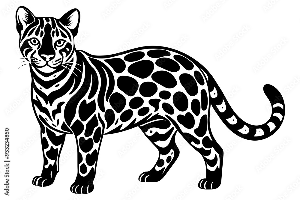 Fototapeta premium Ocelot vector art and illustration
