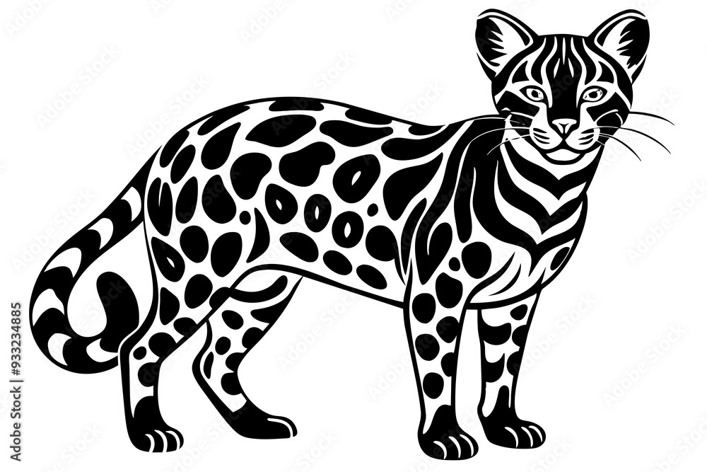 Fototapeta premium Ocelot vector art and illustration