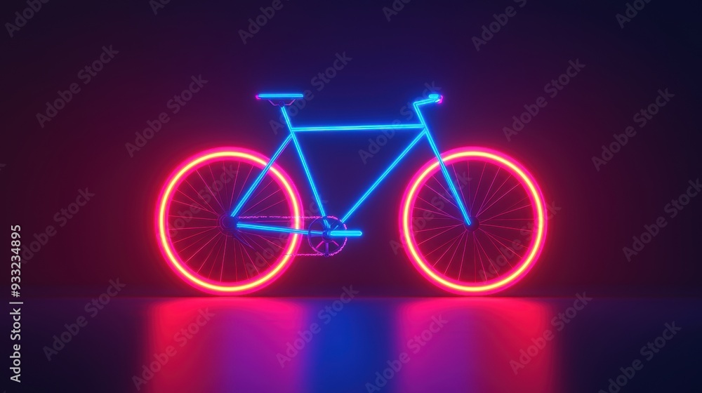 Fototapeta premium Futuristic Smart Gemstone Bicycle with Holographic Interface, Eco-Friendly Design and Copy Space for Text, 8K High Detail Illustration