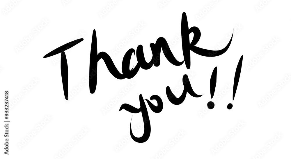 Thank you! A simple vector illustration of black handwritten text on a white background Thank you! A simple vector illustration of black handwritten text on a white background