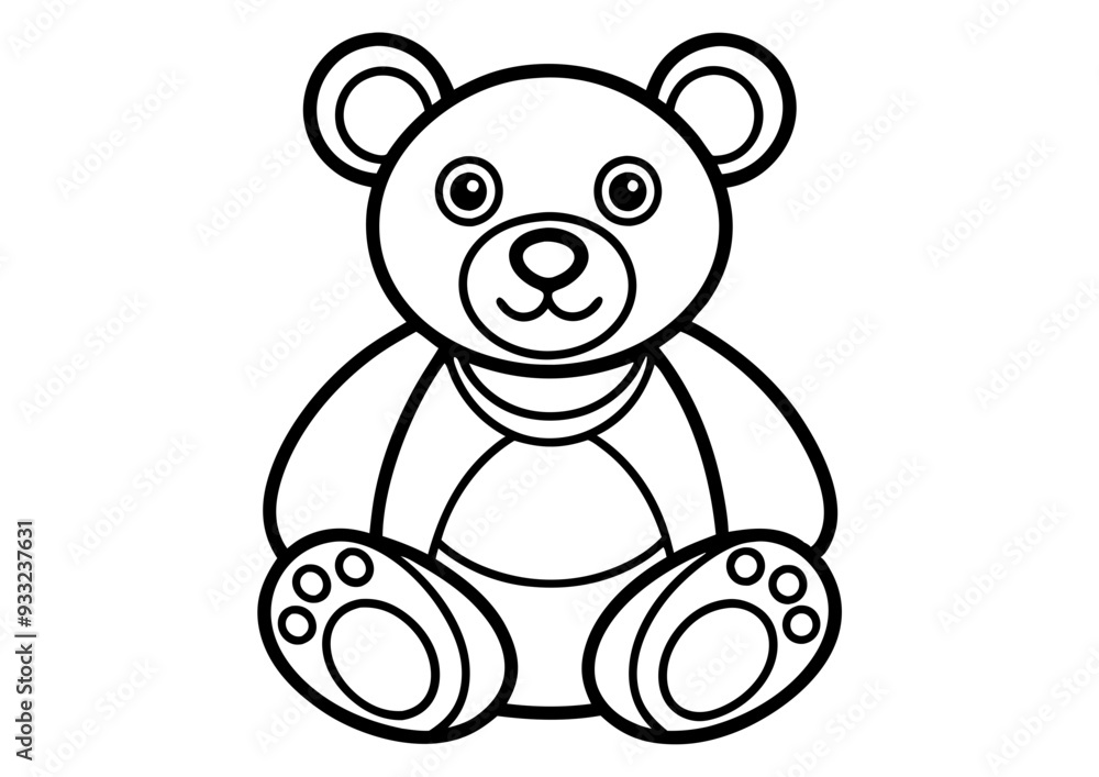 Naklejka premium Beautiful teddy bear outline