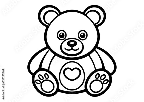 Beautiful teddy bear outline