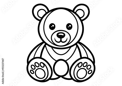 Beautiful teddy bear outline