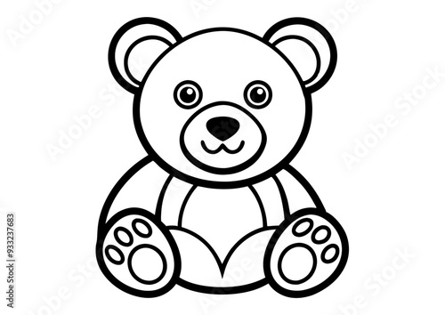 Beautiful teddy bear outline