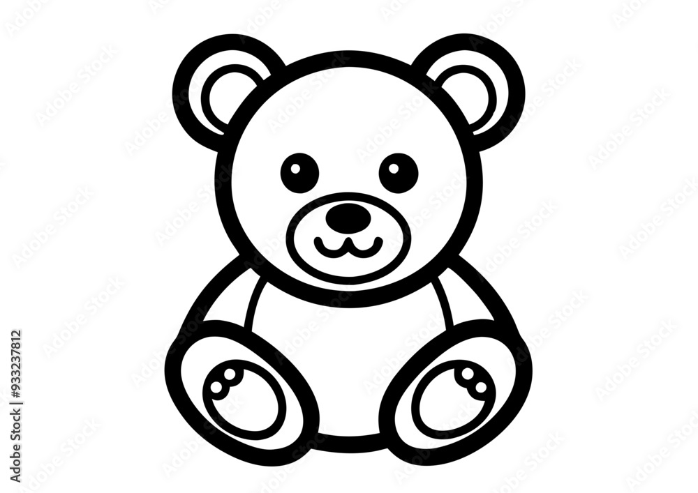 Fototapeta premium Beautiful teddy bear outline