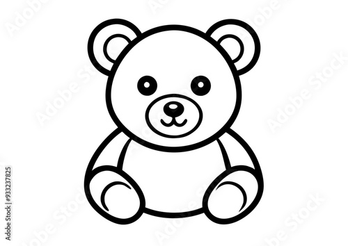 Beautiful teddy bear outline