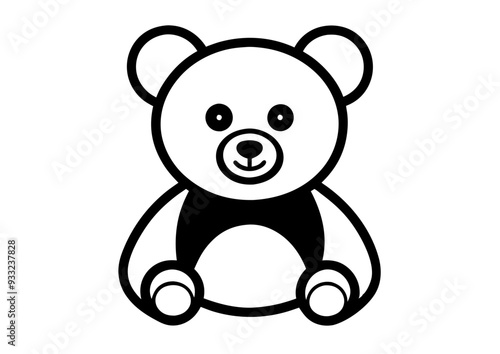 Beautiful teddy bear outline