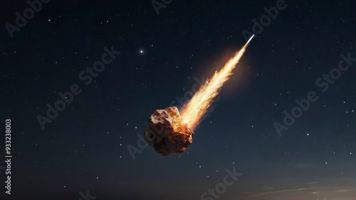 Cutout of flying meteor